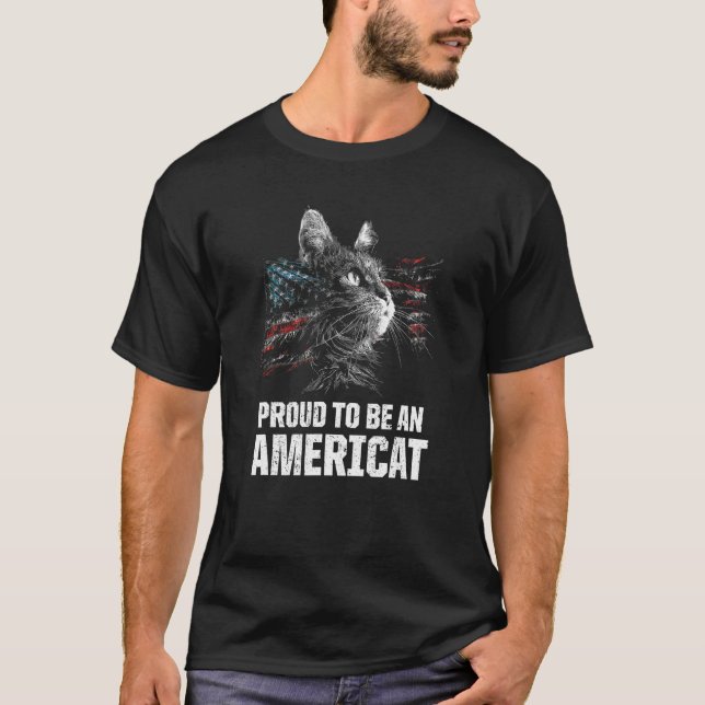 Camiseta Cat Owner Us Flag (Frente)