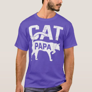 Camiseta Cat Papa Kitten Pet Owner Meow Dia de os pais