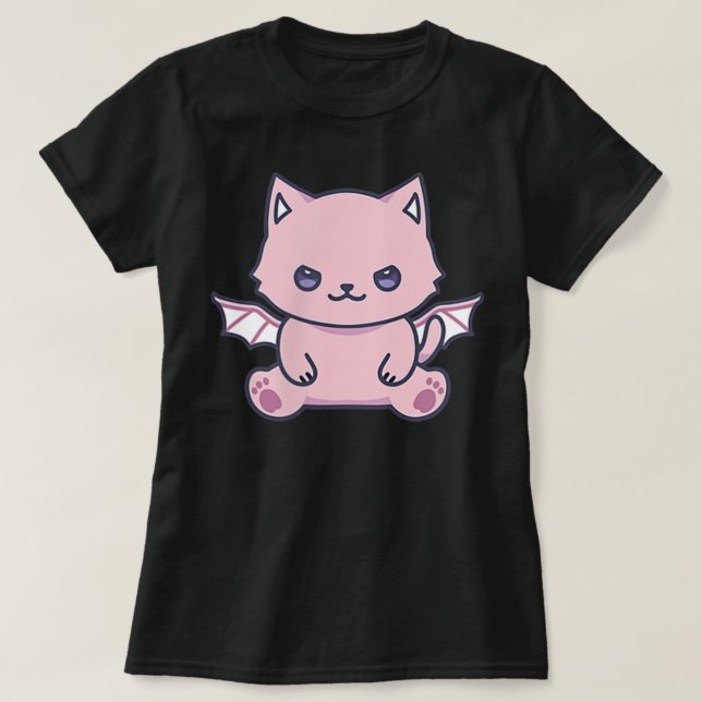 Camiseta Cat Pastel Goth Cute Kawaii Aesthetic Lover Owner  (Frente do Design)