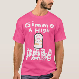 Camiseta Cat Paw Me Dá Cinco Cães De Pet Cats Engraçados