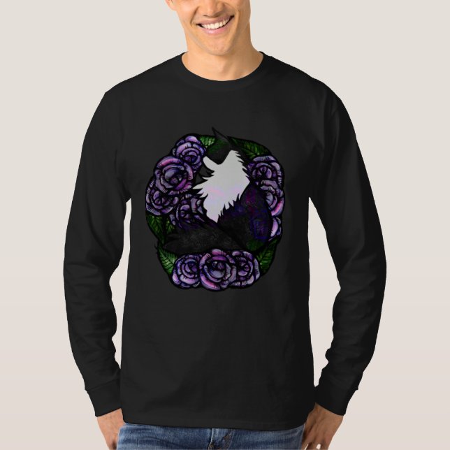 Camiseta Cat Person Tuxedo Cats Roses (Frente)