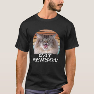 Camiseta Cat Person Vintage 80 Estilo Cat Retro