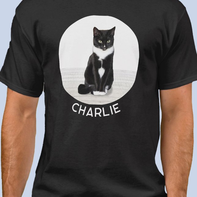 Camiseta Cat Photo Personalized Custom Name (Personalized custom name or text cat photo pet lover t-shirt)