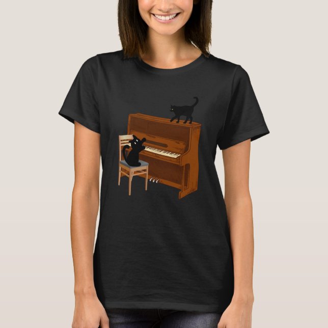 Camiseta Cat Piano Music (Frente)