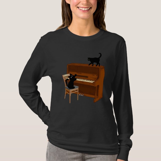 Camiseta Cat Piano Music (Frente)