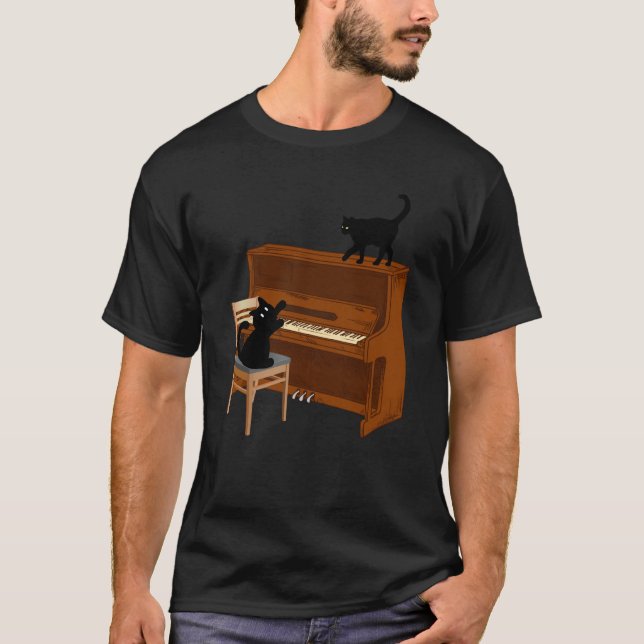 Camiseta Cat Piano Music (Frente)