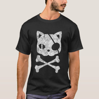 Camiseta Cat Pirata Preguiçosa Halloween Costume Kitten Sku