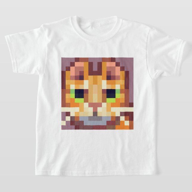 Camiseta Cat pixel art,  (Postura )