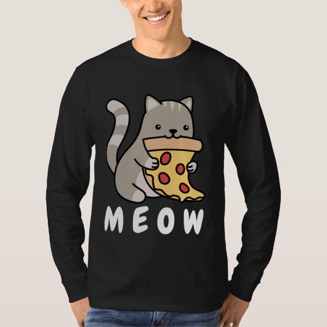 Camiseta Cat Pizza Cat Owner Fast Food  Cats Humorous Fun (Frente)
