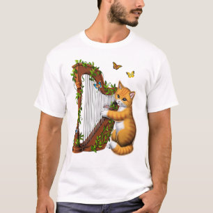 Camiseta Cat Playing Harp