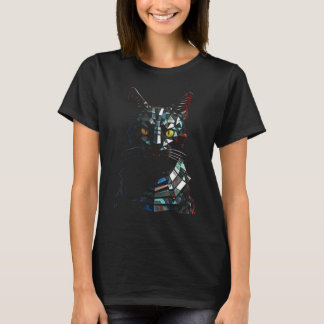 Camiseta Cat Polygon Fantasy Artwork - Cat Motif Animal Cat
