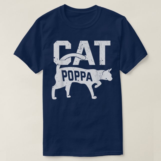 Camiseta Cat Poppa Kitten Pet Owner Dia de os pais (Frente do Design)