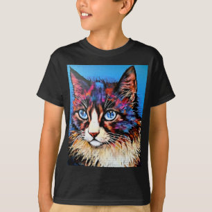 Camiseta Cat Portrait Street Art Style