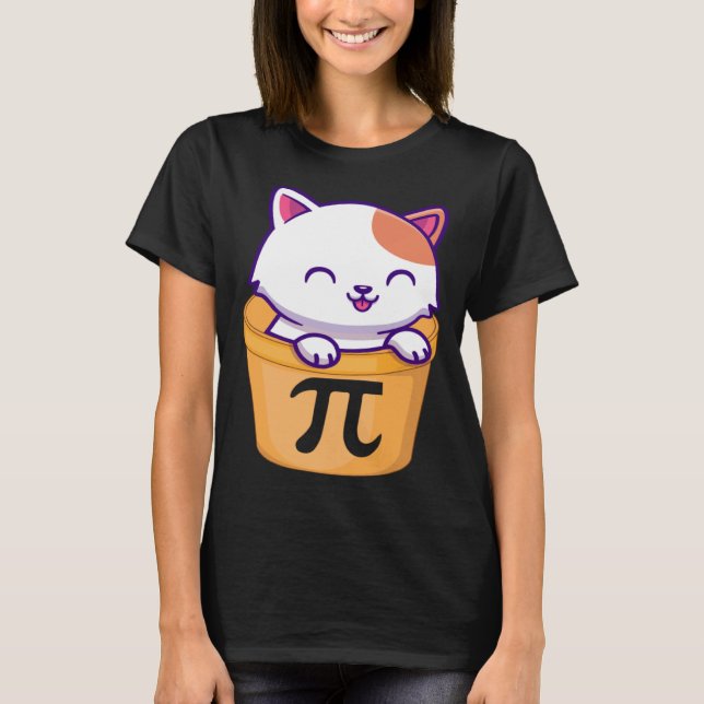 Camiseta Cat Pot Pi Day Funny Pi Day Kids teacher math Love (Frente)
