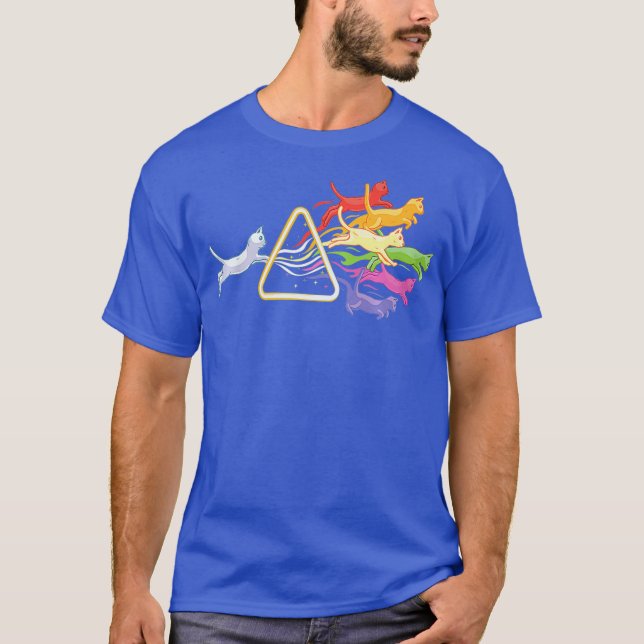 Camiseta Cat Prism Rainbow Light Funny Physics Science (Frente)