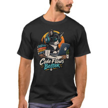 Camiseta Cat Programmer Code Flows Better