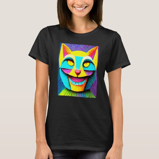 Camiseta Cat Punk Cyborg Men Meninas Meninas (Frente)
