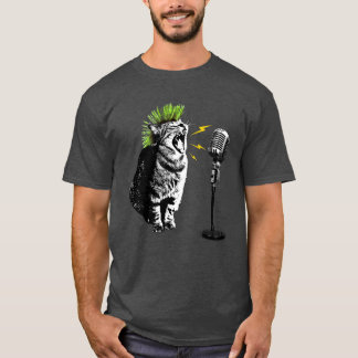 Camiseta Cat Punk, Fun Graphic T-Shirt