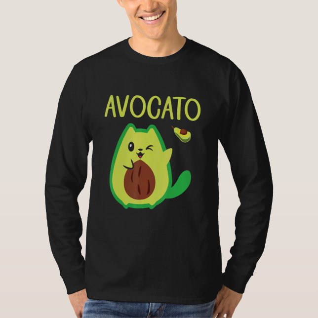 Camiseta Cat Puns Avocado Animal Pun Meow (Frente)