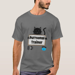 Camiseta Cat Purr Gym Personal Trainer Exercício Malhação T