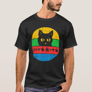 Camiseta Cat Quebra-cabeça Piece Autismo Sensibilização Ret