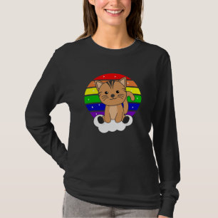 Camiseta Cat Rainbow Glitter Kawaii Cats Coloridos