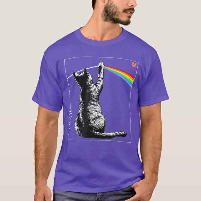 Camiseta Cat Rainbow Prism Japanese Art Light Spectrum Mini (Frente)