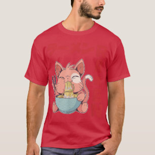 Camiseta Cat Ramen Anime Noodles Kawaii Desenho Japonês