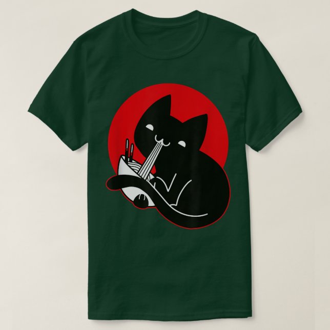 Camiseta Cat Ramen Anime Noodles Kawaii Japão Sket (Frente do Design)