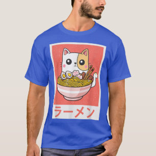 Camiseta Cat Ramen Bowl Noodles Japoneses Kawaii Neko Anime