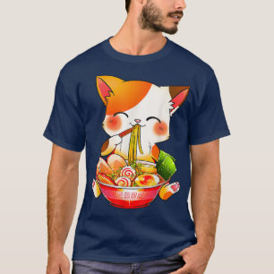 Camiseta Cat Ramen Neko Anime Kawaii Comida Japonês Present