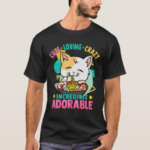 Camiseta Cat Ramen Noodles - Cute Kawaii - Adorando Ado Lou