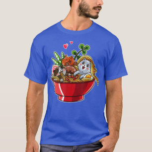 Camiseta Cat Ramen Noodles Kawaii Cat Otaku Japonês Cat 
