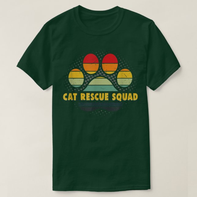 Camiseta Cat Rescue Squad Animal Rights 579 (Frente do Design)