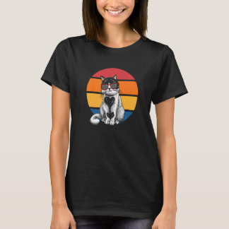 Camiseta Cat Retro Sunset Cat Sunset I Cat