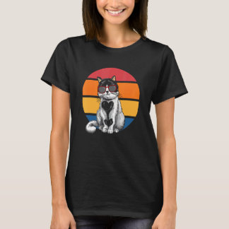 Camiseta Cat  Retro Sunset Cat Sunset I Cat