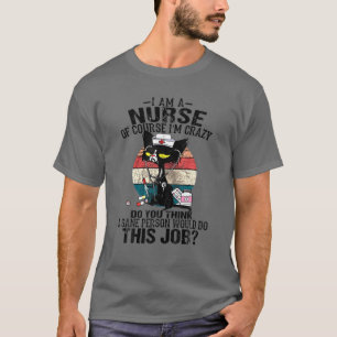 Camiseta Cat Retro Vintage Eu sou enfermeira Claro que sou