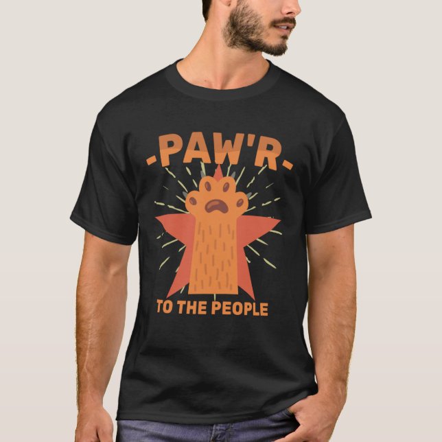 Camiseta Cat Revolution Paw r to The Pessoas Power Kitten (Frente)