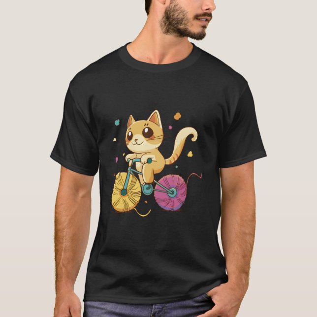 Camiseta Cat Riding A Bike (Frente)