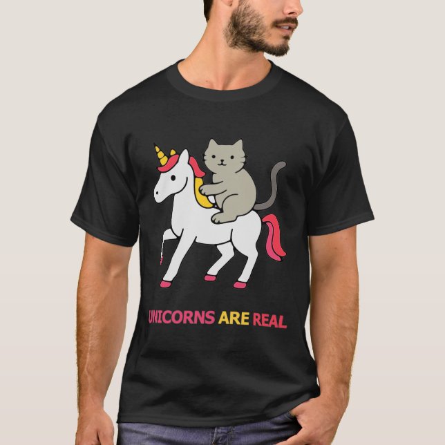 Camiseta Cat riding an unicorn (Frente)