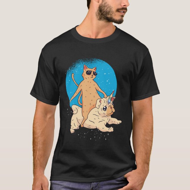 Camiseta Cat Riding Unidog (Frente)