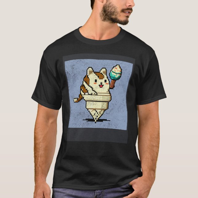 Camiseta Cat Robot Ice Cream (Frente)