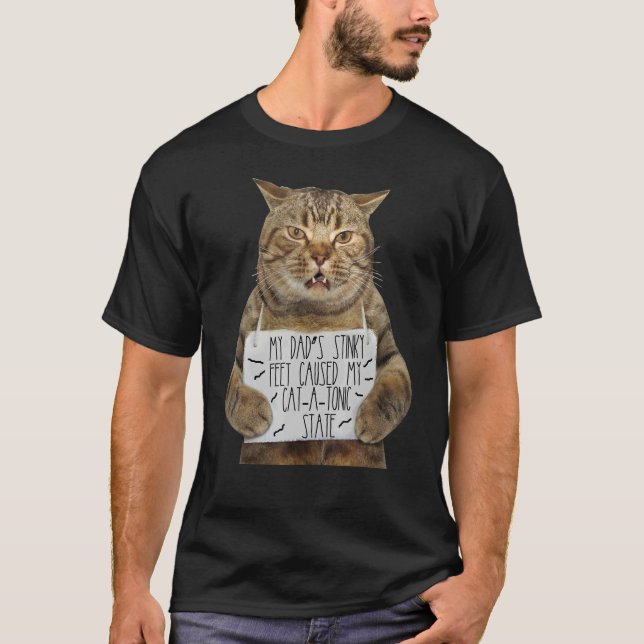 Camiseta Cat Roupa Meus Pais Pés Cheirosos Causaram S Catat (Frente)