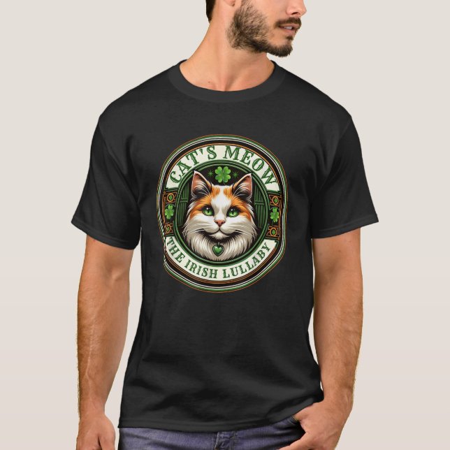 Camiseta CAT S MEOW A IRLANDESA LULLABY Irish Inspirou Cat  (Frente)