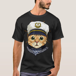Camiseta Cat Sailor Boat Captain Feline Cat Kitten T-Shirt