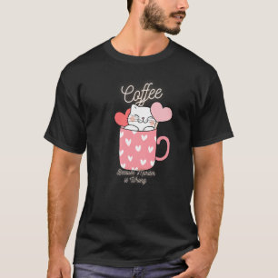 Camiseta Cat Sarcasm Meme Engraçado Café Porque Assassinato