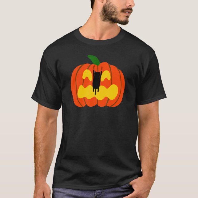 Camiseta Cat Scratch Jack O' Lanterna Pumpkin Halloween (Frente)