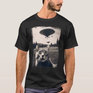 Camiseta Cat Selfie Alienígena Invasão Memória Engraçada Ki