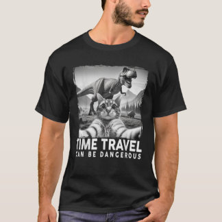 Camiseta Cat Selfie Dinossaur Engraçado para Cat Pai Mãe
