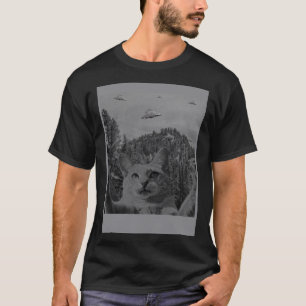 Camiseta Cat Selfie Meme OFO Sighting Alienígena Conspiraçã